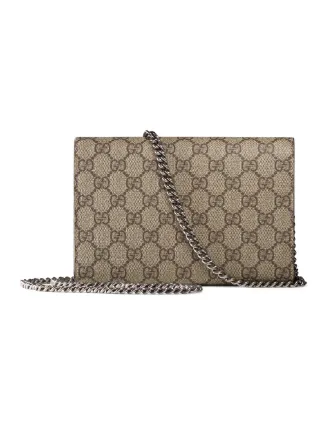 gucci gg supreme monogram dionysus chain wallet