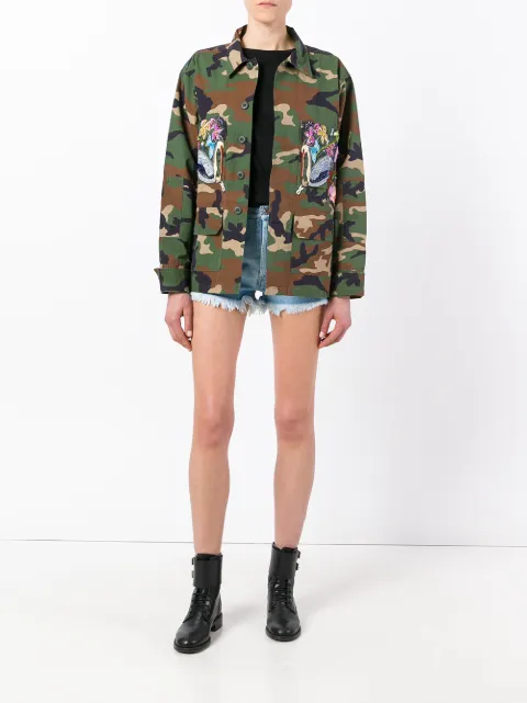 FORTE COUTURE FORTE DEI MARMI COUTURE EMBROIDERED MILITARY JACKET - GREEN