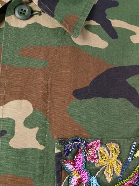 FORTE COUTURE FORTE DEI MARMI COUTURE EMBROIDERED MILITARY JACKET - GREEN