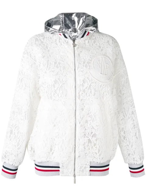 Moncler chamarra bordada con capucha