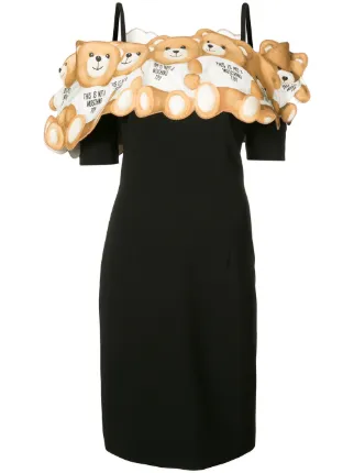 Moschino Teddy Off The Shoulder Dress Farfetch Moschino Teddy Off The Shoulder Dress