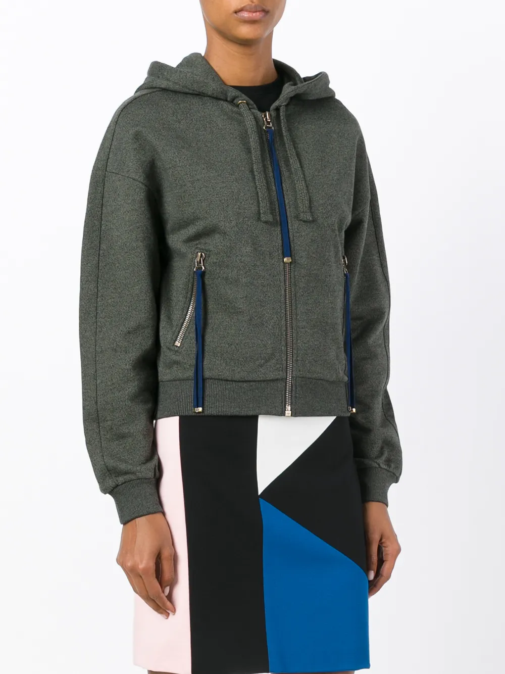 Kenzo geborduurde logo-voorkant met ritssluiting Groen