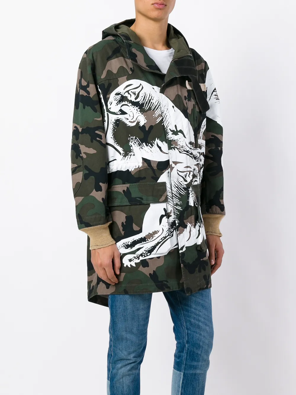 Valentino Garavani camouflage coat Groen