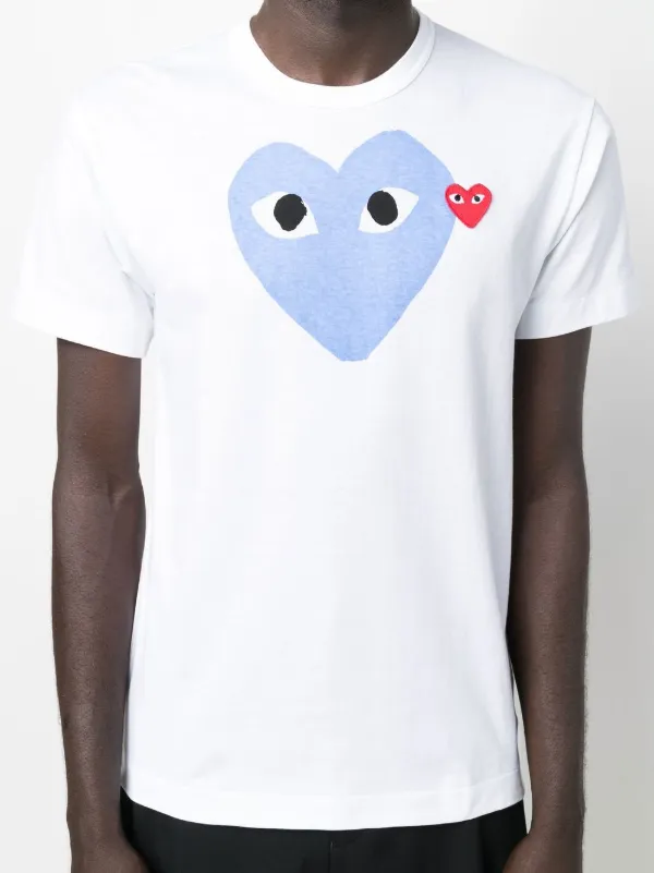 Comme Des Garçons Play Camiseta Com Estampa De Coração | Branco
