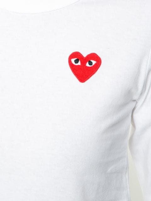 COMME DES GARÇONS PLAY Heart Logo T-Shirt | ModeSens