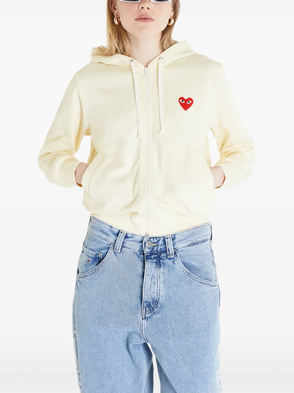 Comme Des Garçons Play heart-patch hoodie | Neutrals | Image 1