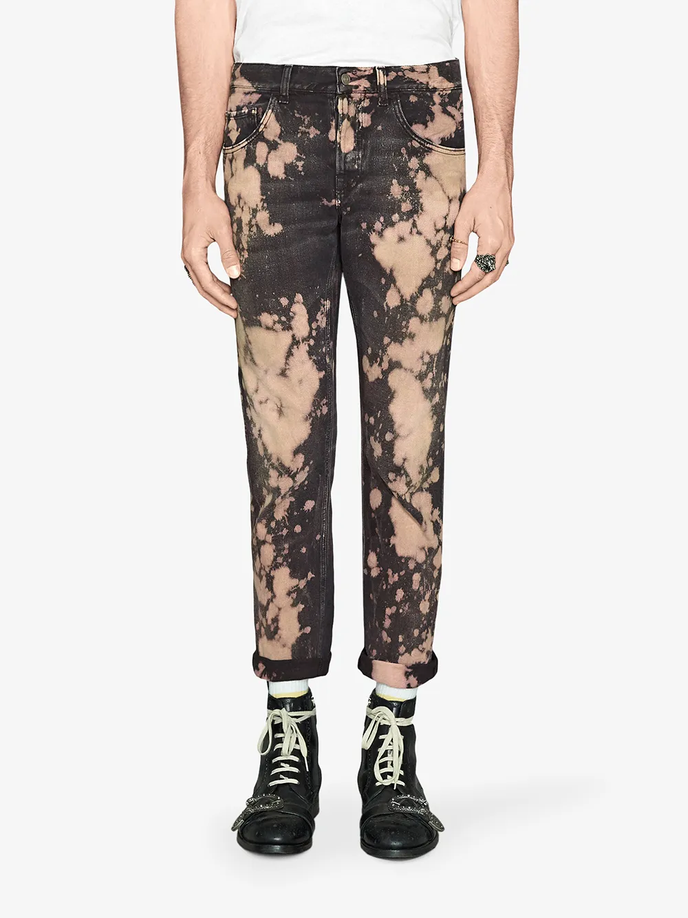 Gucci Bleached Denim Tapered Pant Farfetch