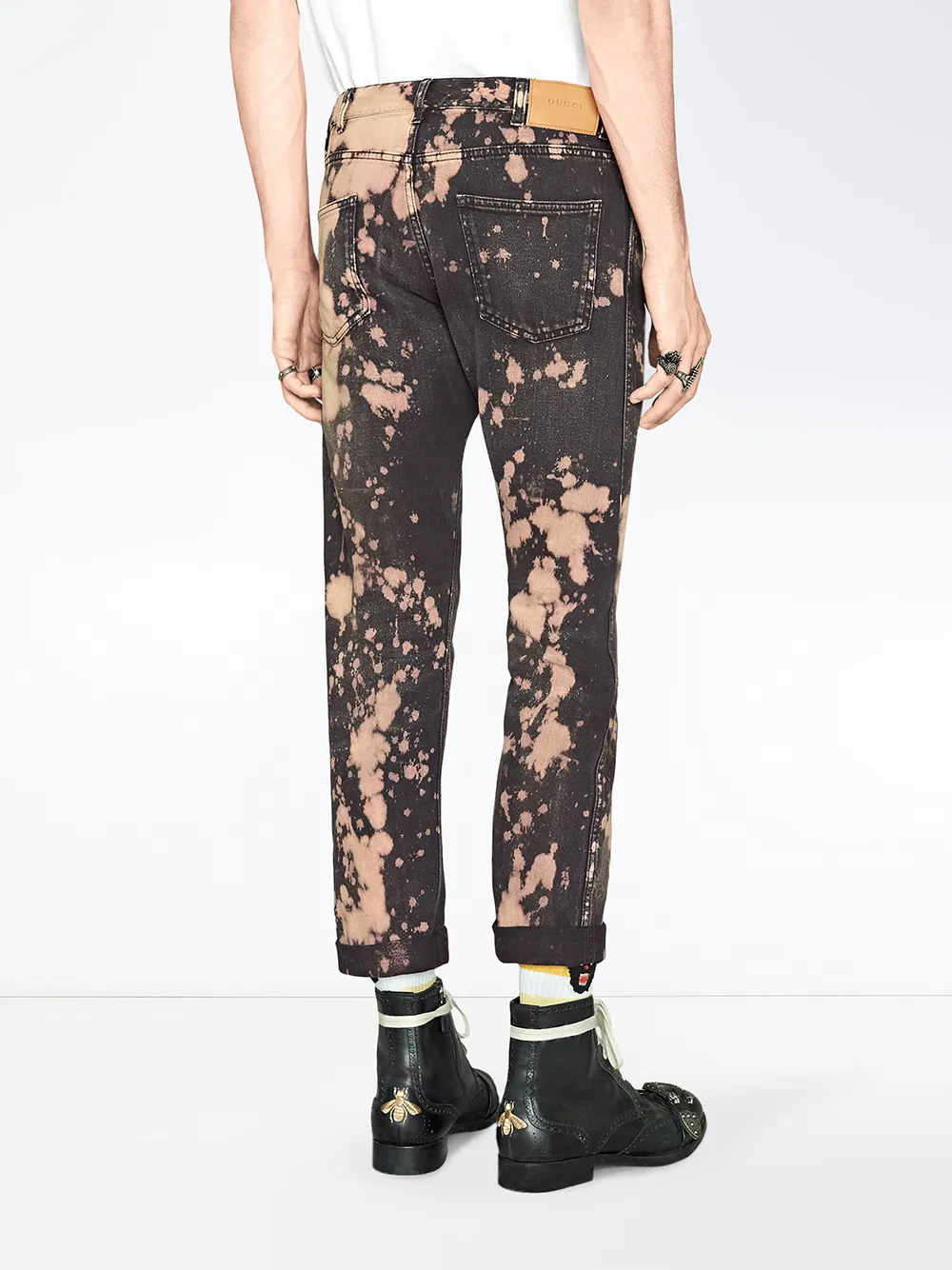 Gucci Bleached Denim Tapered Pant Farfetch