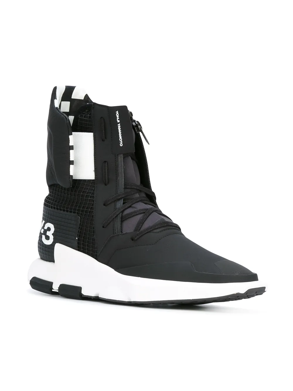 Y-3 logo print hi-tops Zwart