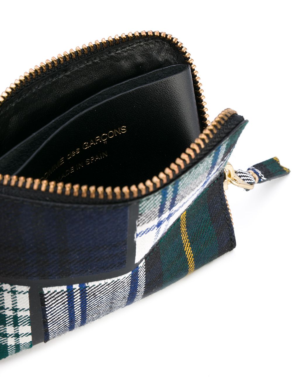 Shop Comme Des Garçons Green Tartan Wallet