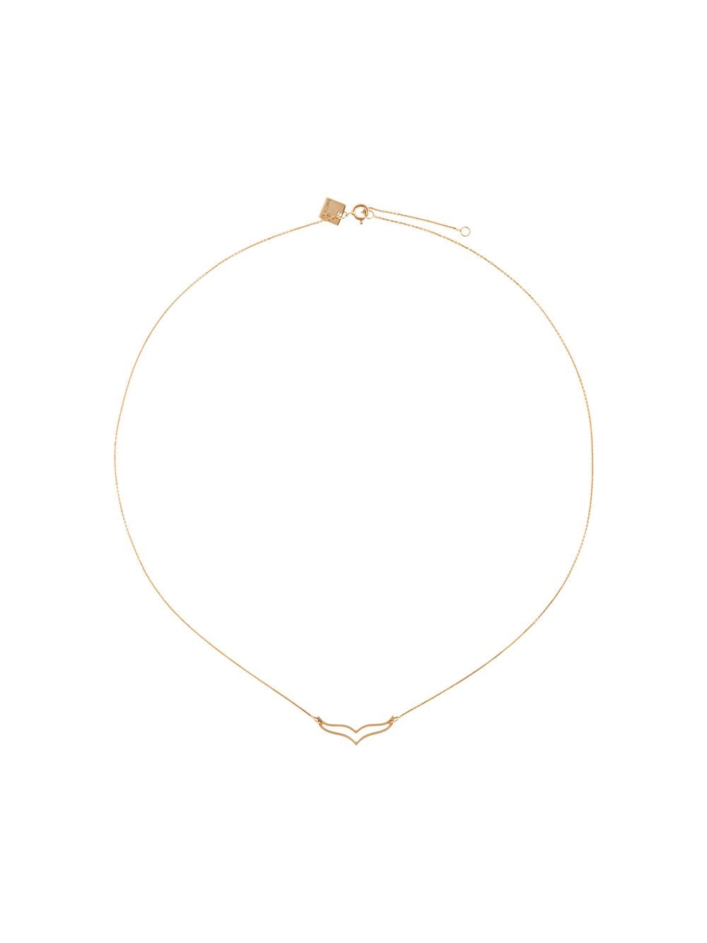 Ginette 18kt Rose Gold Mini Wise Necklace In Metallic