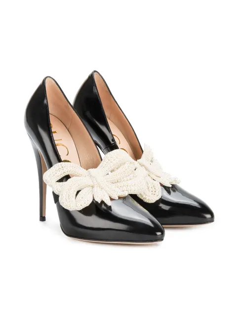 gucci pumps with pearls