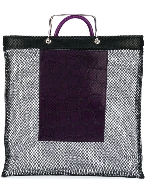 GIVENCHY GIVENCHY CROCODILE EFFECT MESH TOTE - BLACK