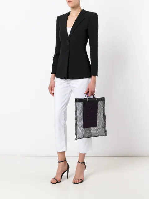 GIVENCHY GIVENCHY CROCODILE EFFECT MESH TOTE - BLACK