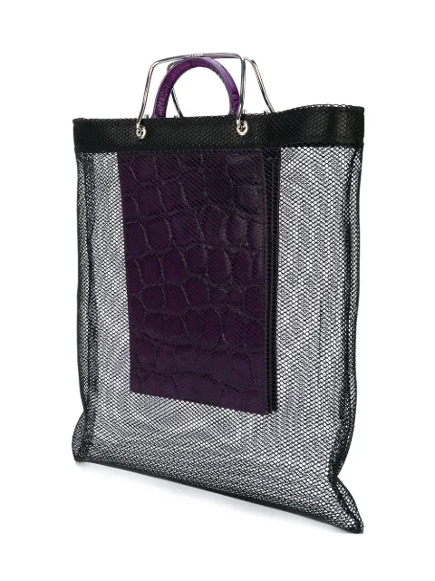 GIVENCHY GIVENCHY CROCODILE EFFECT MESH TOTE - BLACK