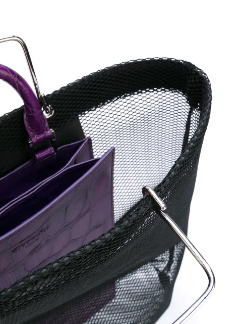 GIVENCHY GIVENCHY CROCODILE EFFECT MESH TOTE - BLACK