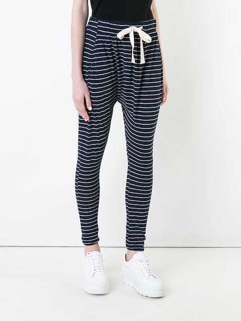 blue striped trousers