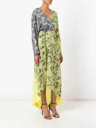 dvf yellow wrap dress