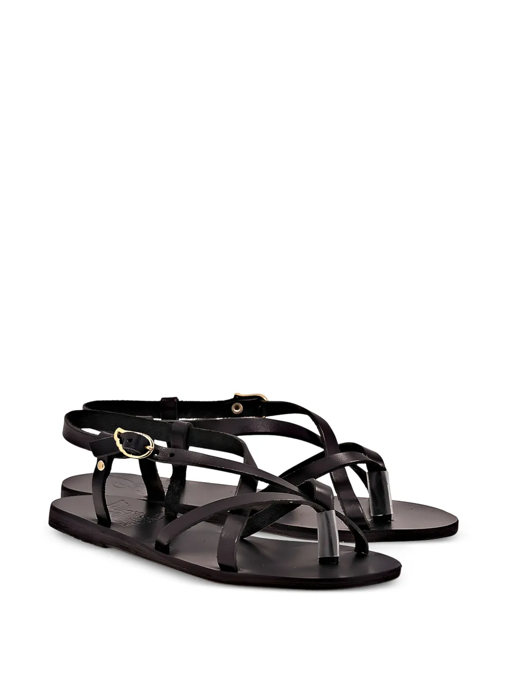  Ancient Greek Sandals Flache 'semele' Sandalen   Schwarz 
