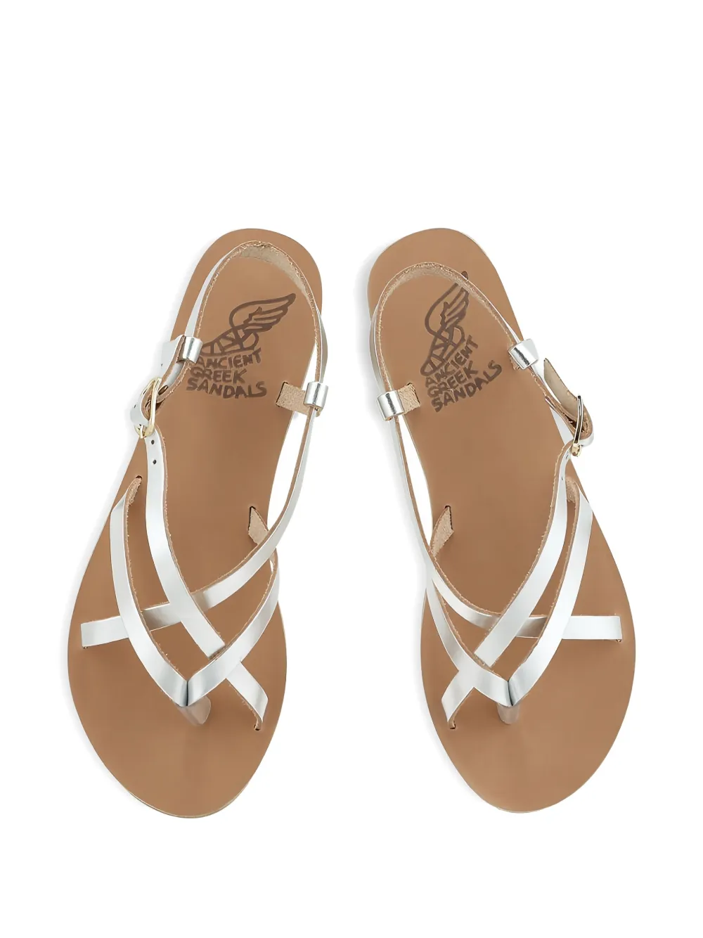 Ancient Greek Sandals Semele flat sandals Metallic