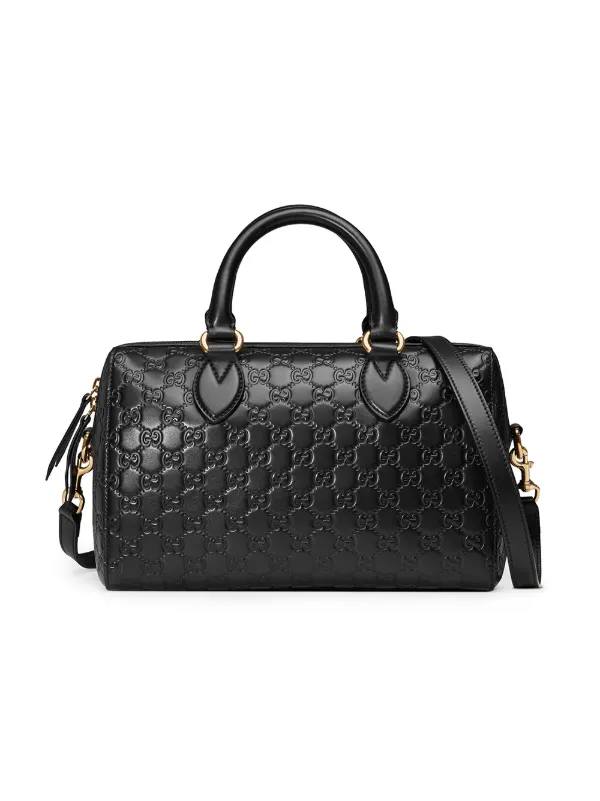 gucci signature leather top handle bag