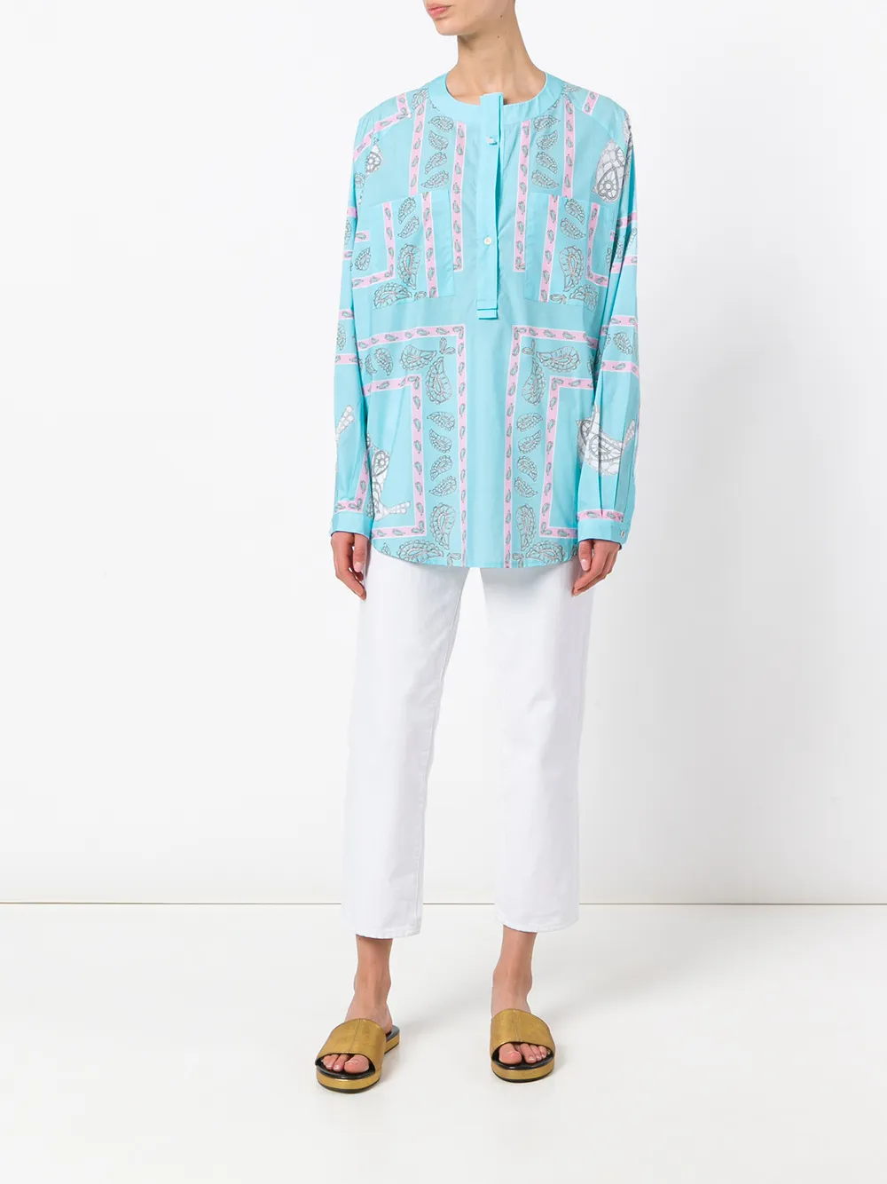 Natasha Zinko printed shirt top Blauw