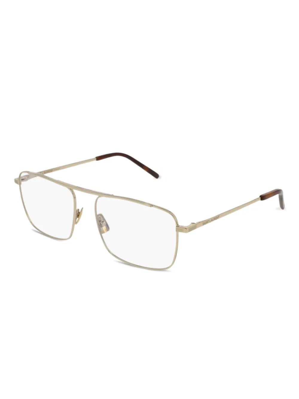 Saint Laurent Eyewear rectangle-frame glasses | Brown | Image 1