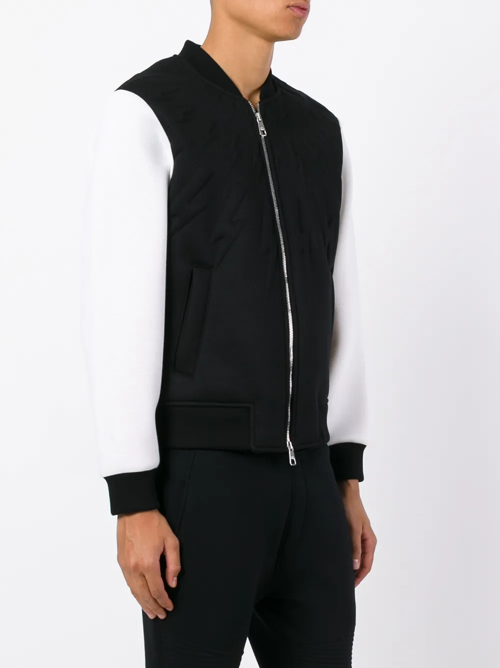 Neil Barrett Fair Isle hoodie met bliksemflits Zwart