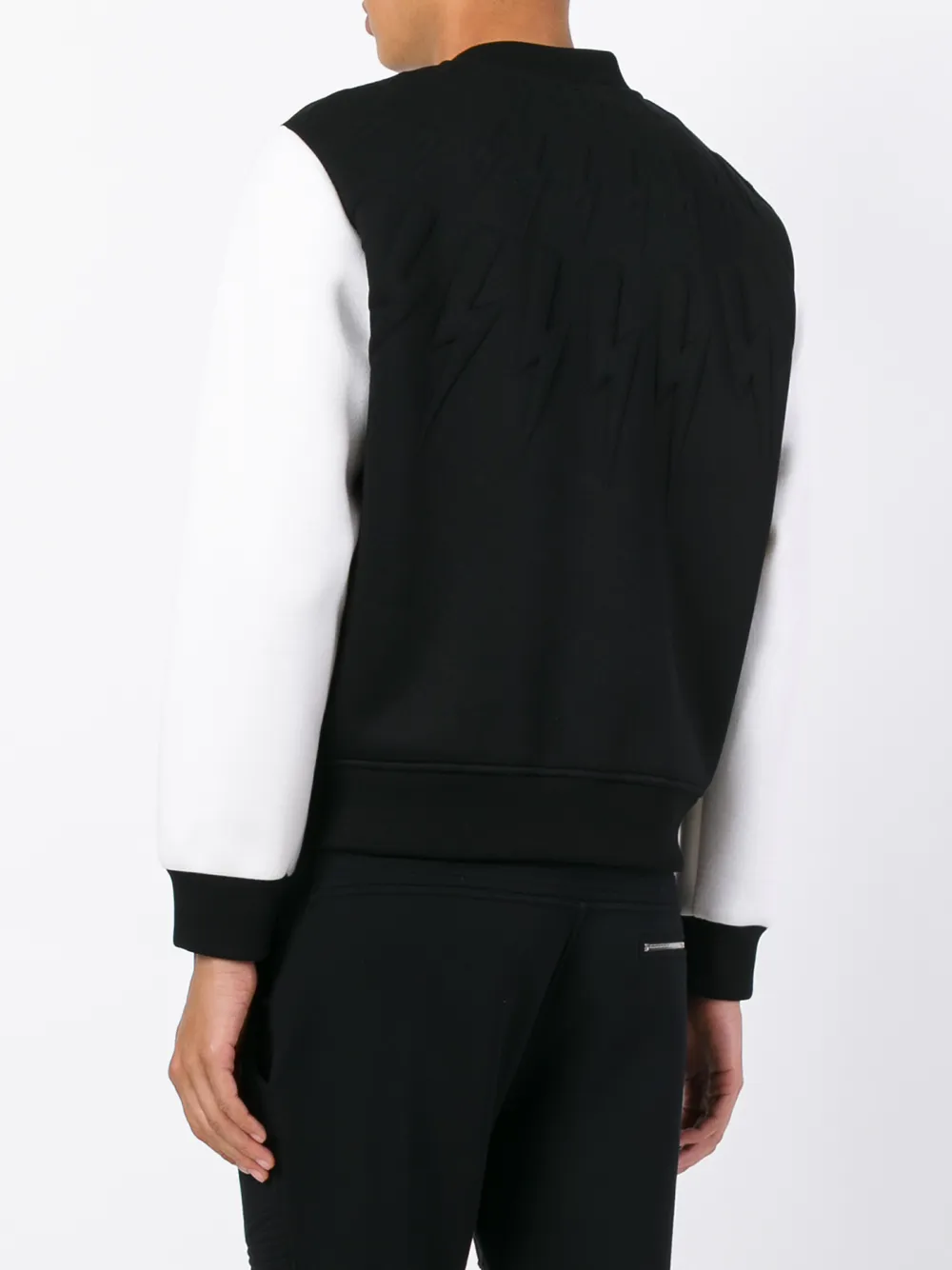 Neil Barrett Fair Isle hoodie met bliksemflits Zwart