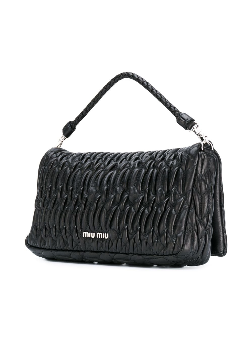 Shop Miu Miu Quilted Clutch Bag In Black