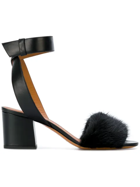 Givenchy Open Toe Block Heel Sandals, Black | ModeSens