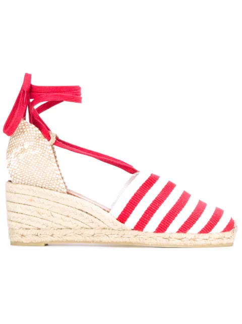 red and white espadrilles