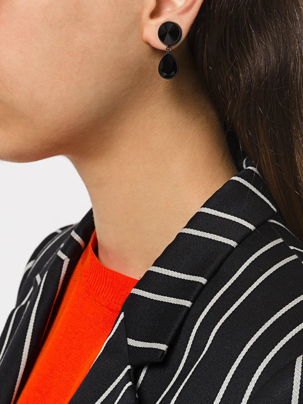 DSQUARED2 crystal Pierce magnetic earrings - Zwart