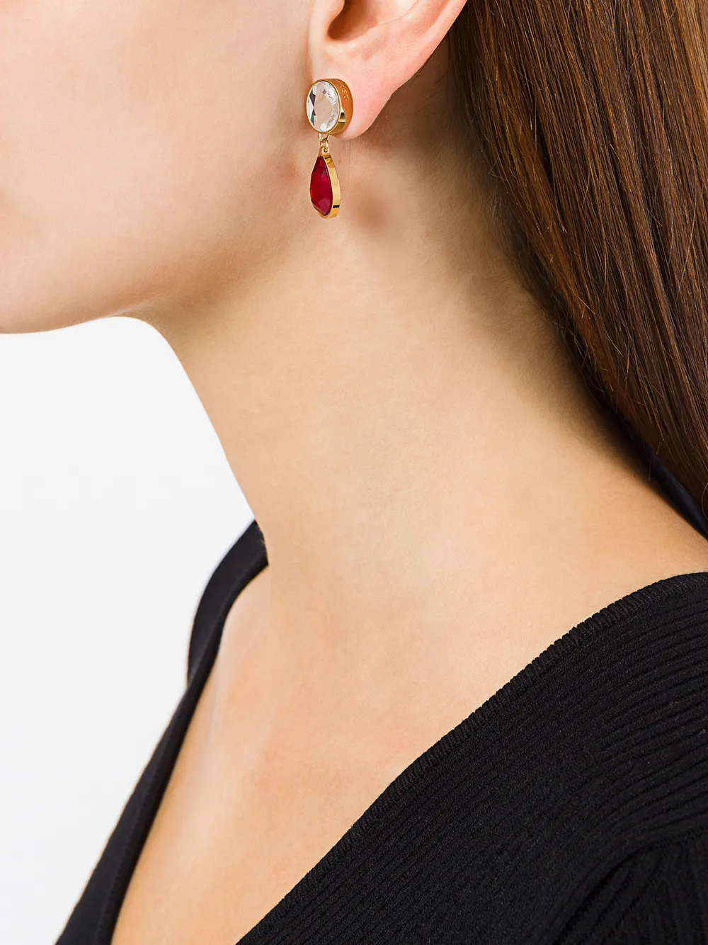 DSQUARED2 crystal drop earring - Rood