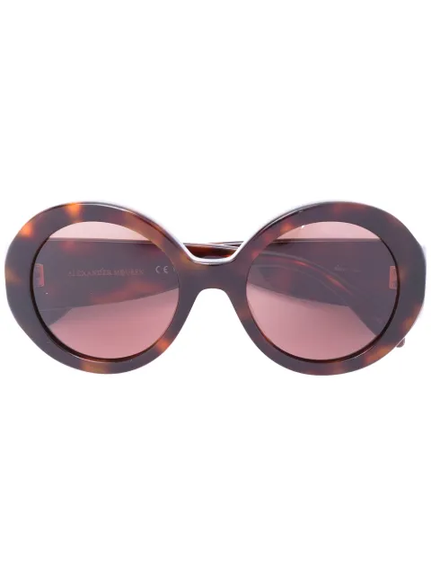 Alexander McQueen Eyewear نظارة نظارة شمسية شمسية قصير إطار مستدير