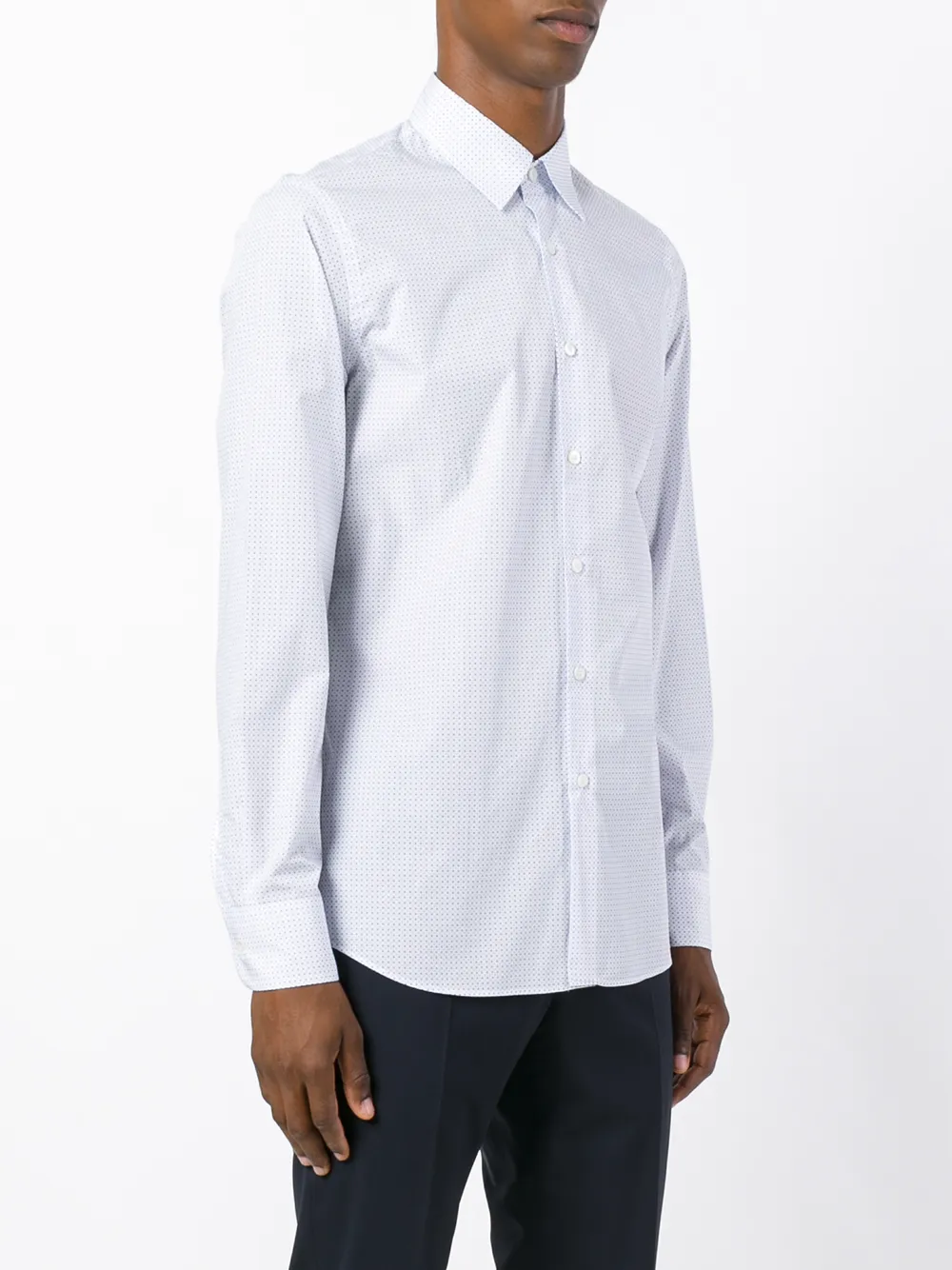 Prada poplin micro geometrisch hemd Wit