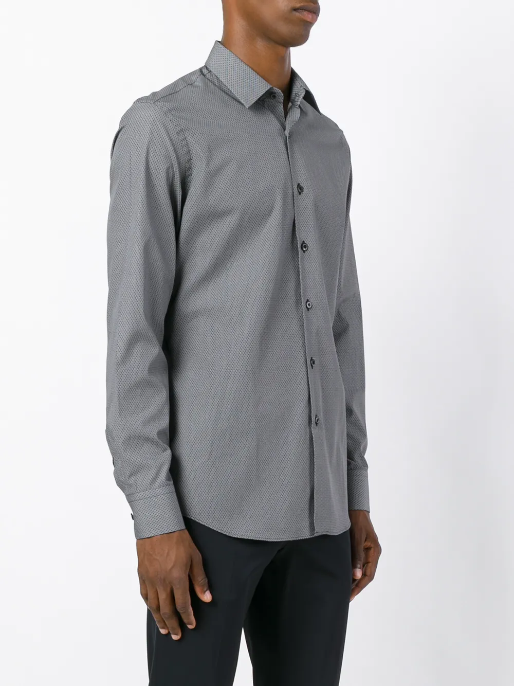 Prada poplin Microfantasia shirt Grijs