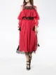 Image 2 of Alberta Ferretti embroidered ruffle cold-shoulder dress
