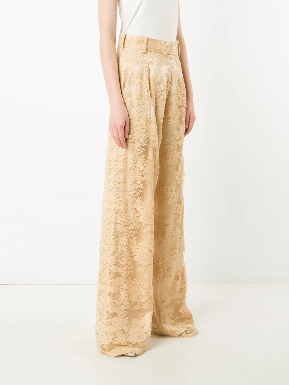  Ryan Roche Lace Wide Leg Trousers   Gelb 