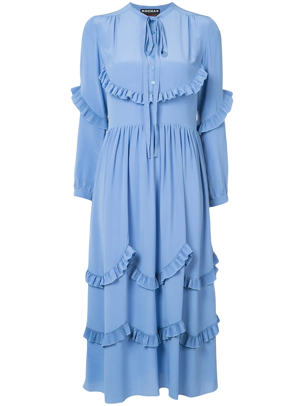 Rochas ruffle trim dress | Blue | Image 1