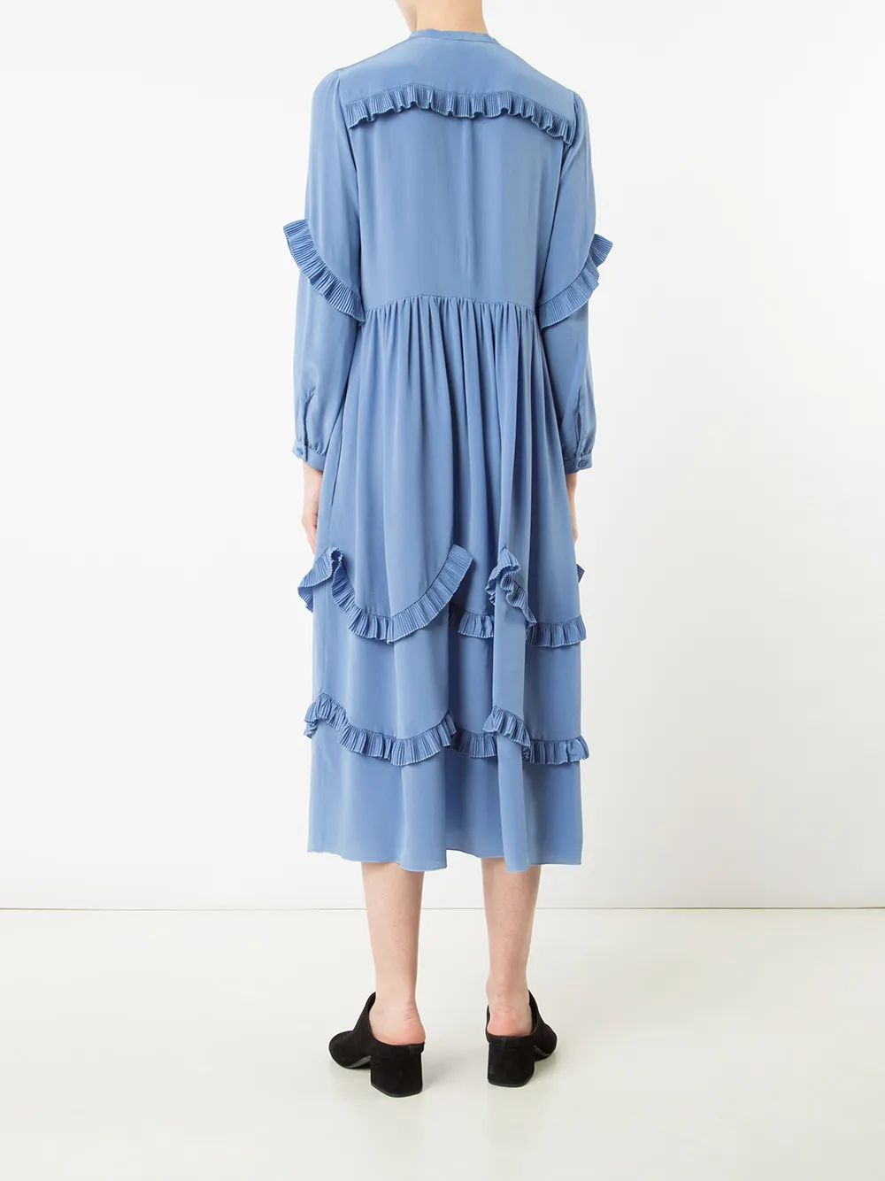 Rochas jurk met ruches Blauw