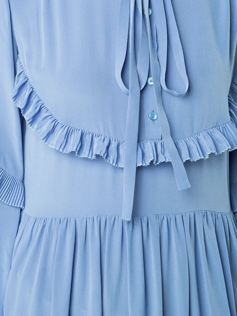 Rochas jurk met ruches Blauw