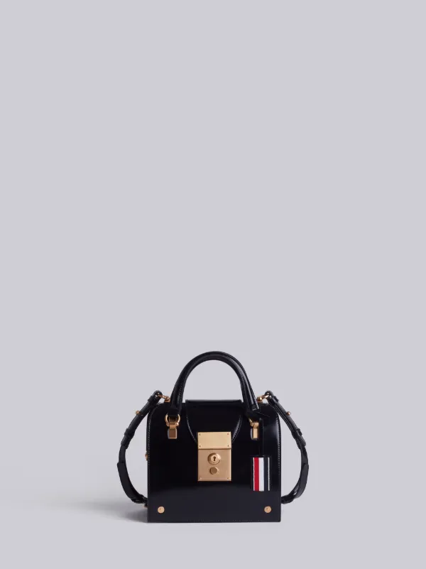 Mrs. Thom Mini With Shoulder Strap In Black Calf Leather