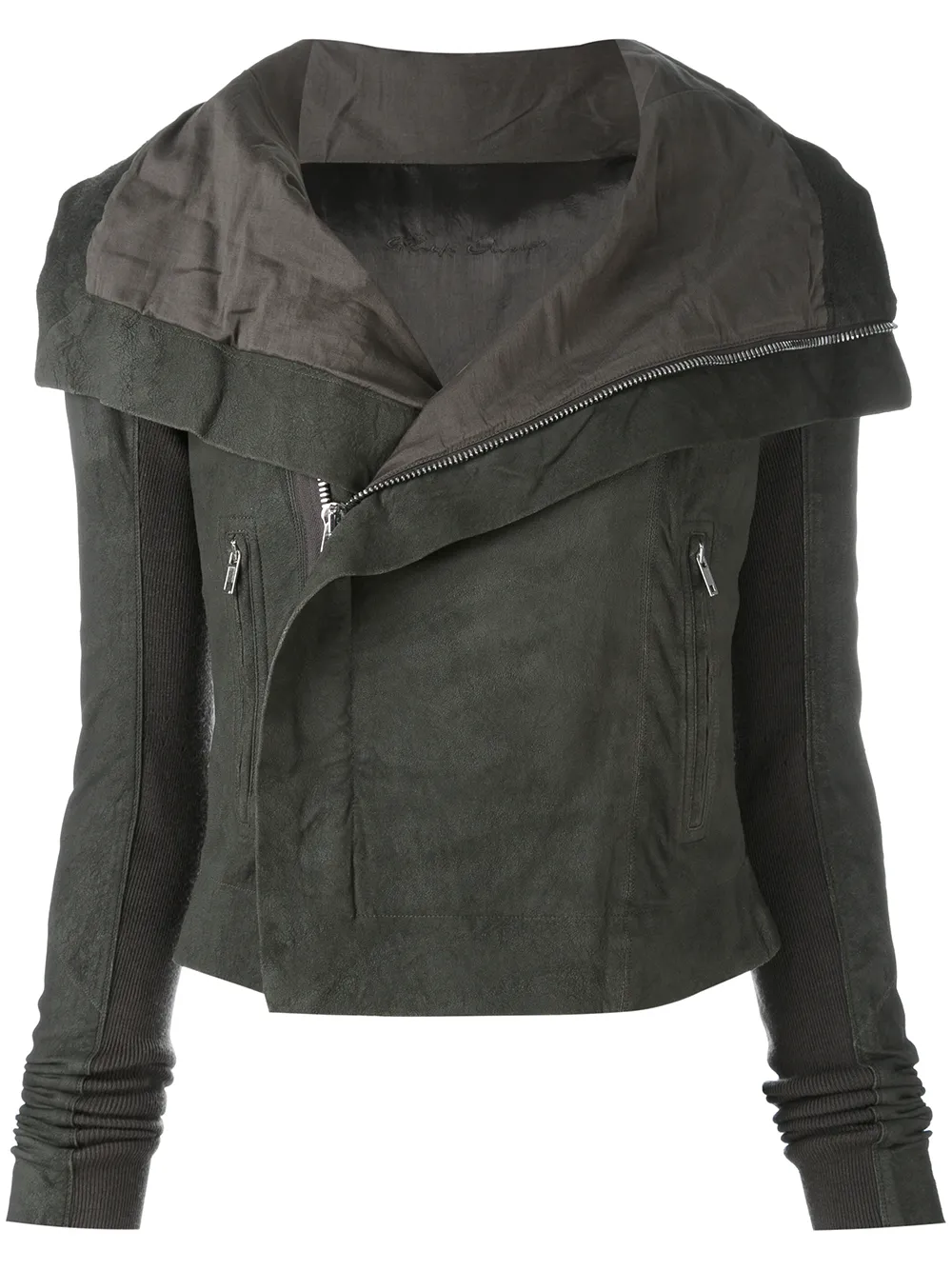 Rick Owens classic biker jacket | Grey | Image 1
