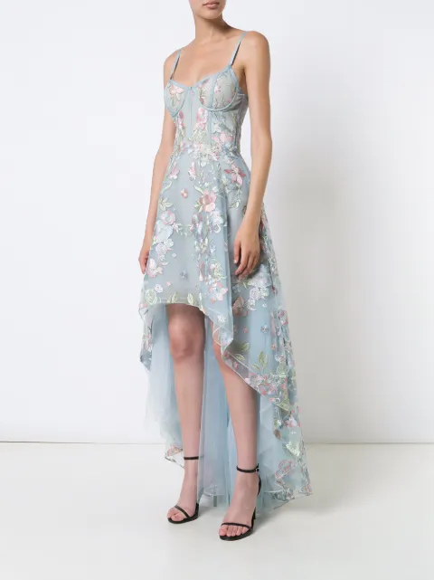 $1,095 Marchesa Notte Floral Embroidered High-low Dress - Buy Online ...