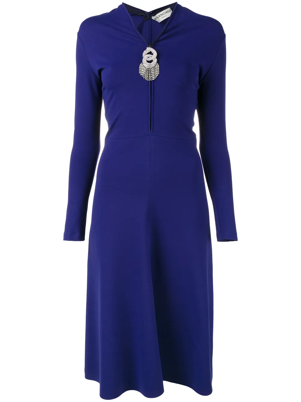 Balenciaga plunge dress Blauw