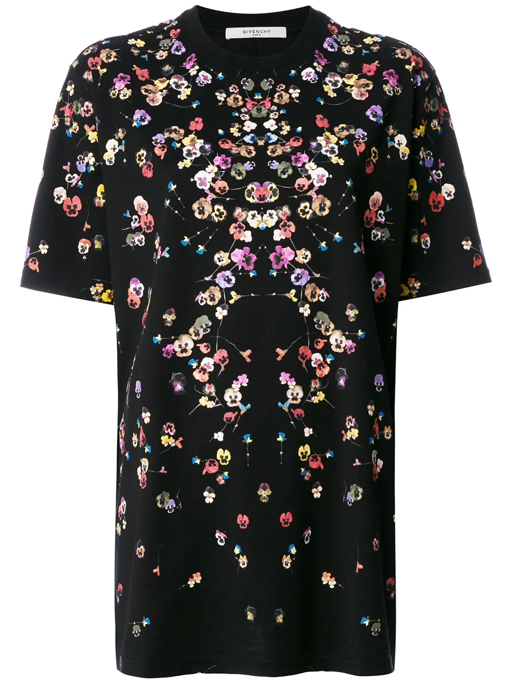 Givenchy T-Shirt mit Veilchen-Print - Schwarz