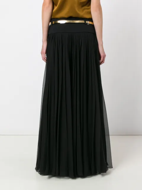 belted open front maxi skirt