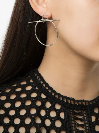 Hermès Vintage Large Hoop And Bar Earrings Farfetch Hermès Vintage Large Hoop And Bar Earrings