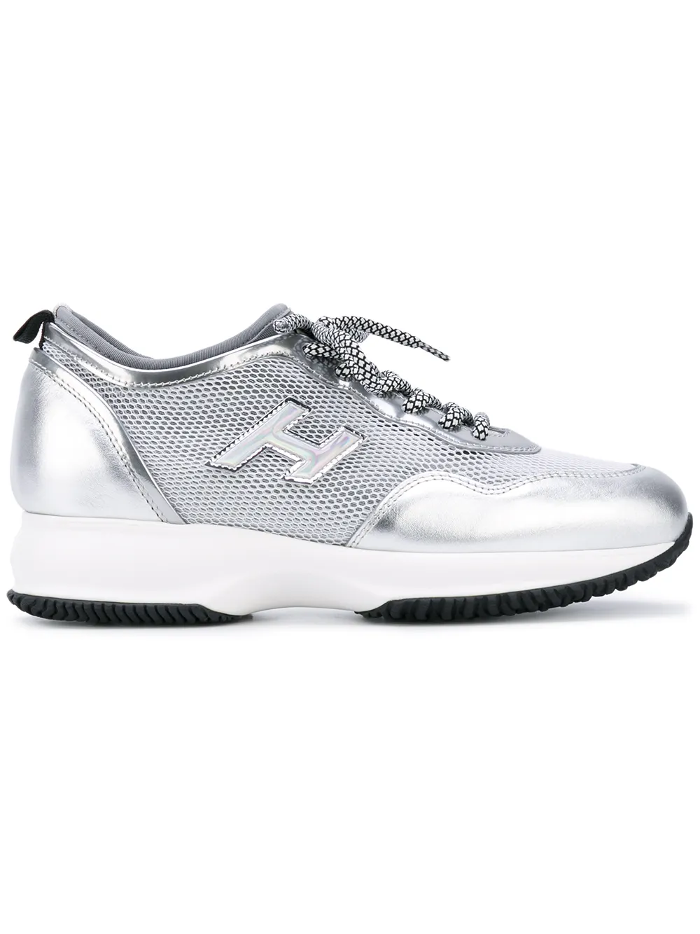 Hogan metallic mesh panel sneakers